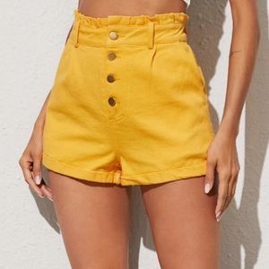 Yellow high waisted shorts